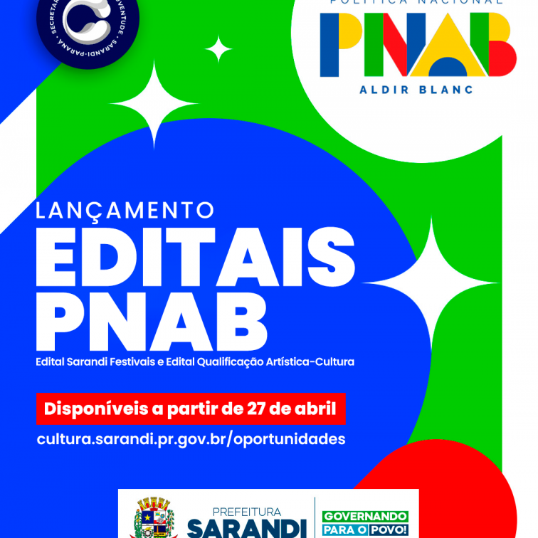 Prefeitura de Sarandi lança editais da Política Nacional Aldir Blanc para fortalecimento da cultura local